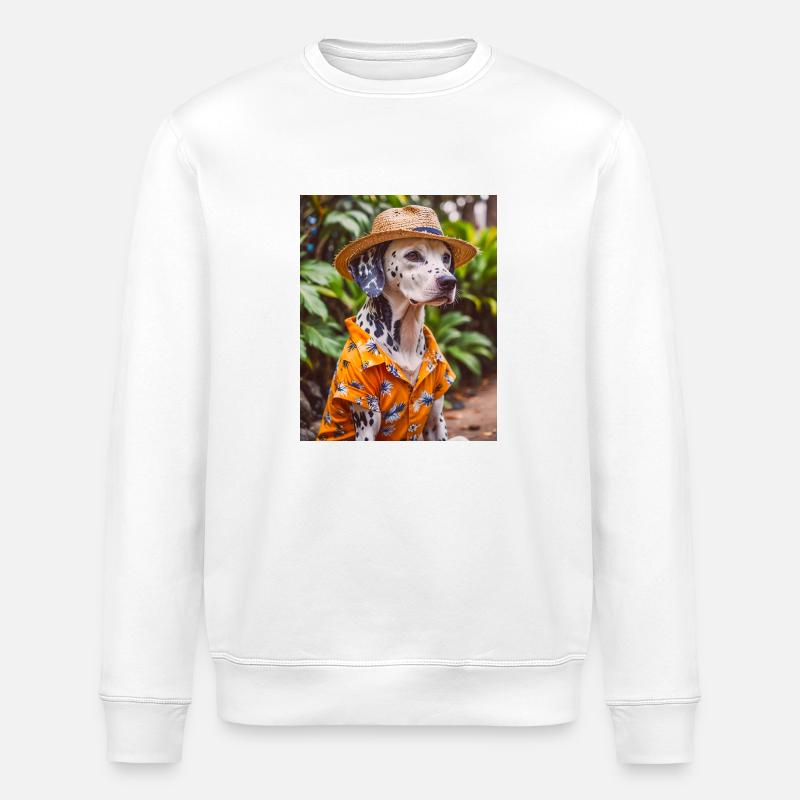 Dalmatinisches Hawaiihemd Urlaub - Stanley/Stella Unisex Bio-Sweatshirt ROLLER - Weiß