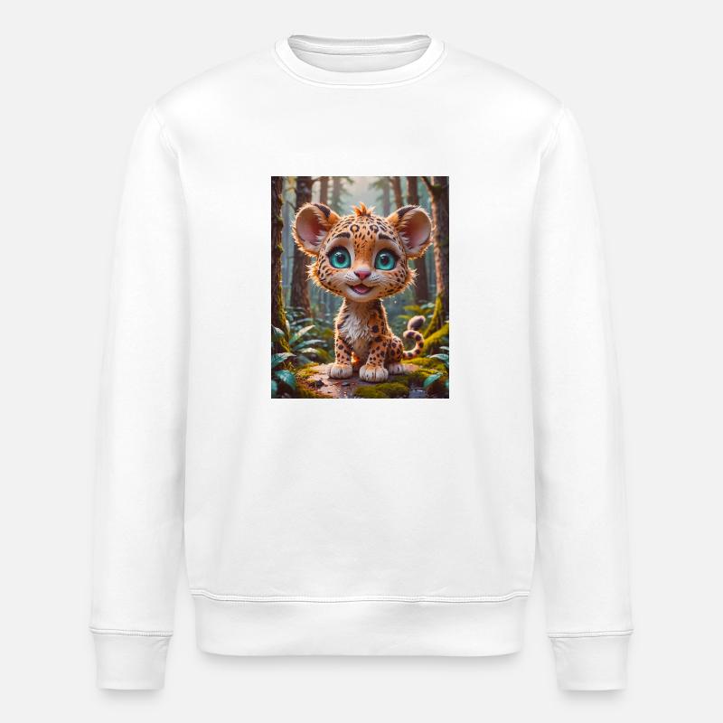 super süße afrikanische Tiere – Leopard - Stanley/Stella Unisex Bio-Sweatshirt ROLLER - Weiß