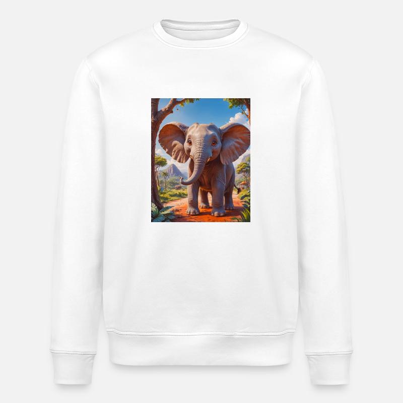 Animaux africains super mignons – éléphant - Sweat bio ROLLER Stanley/Stella Unisexe - blanc