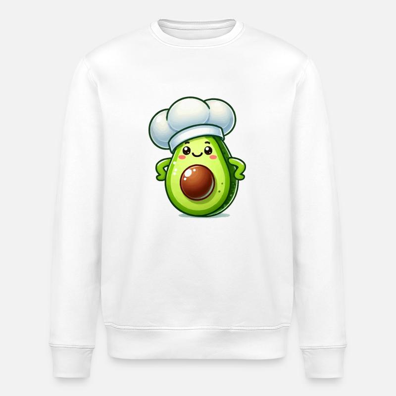 Cuisinier à l’avocat - Sweat bio ROLLER Stanley/Stella Unisexe - blanc