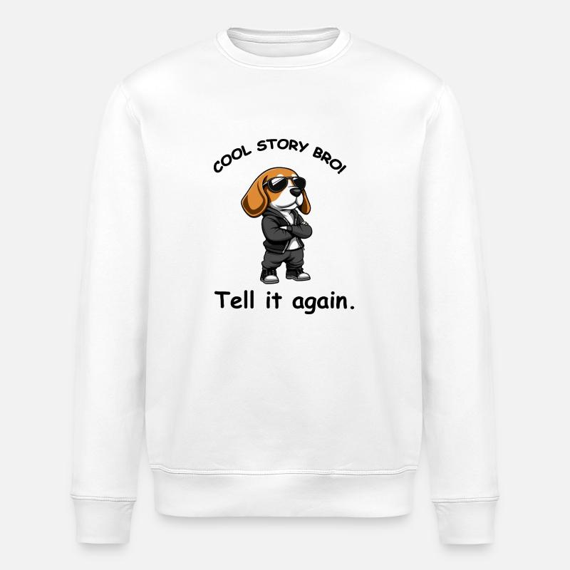 Chien cool - Sweat bio ROLLER Stanley/Stella Unisexe - blanc