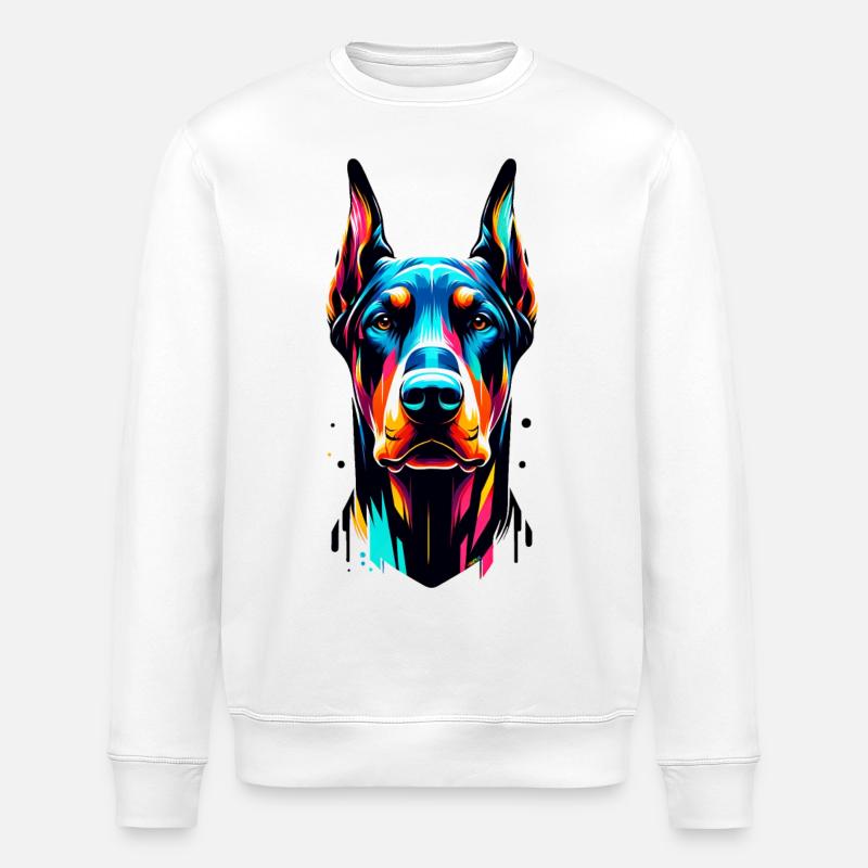 Painted Dog four - Stanley/Stella Unisex Bio-Sweatshirt ROLLER - Weiß