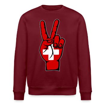 Drapeau de la Suisse Paix Symbole de victoire - Sweat bio ROLLER Stanley/Stella Unisexe - bordeaux - Devant - Nik (191cm)