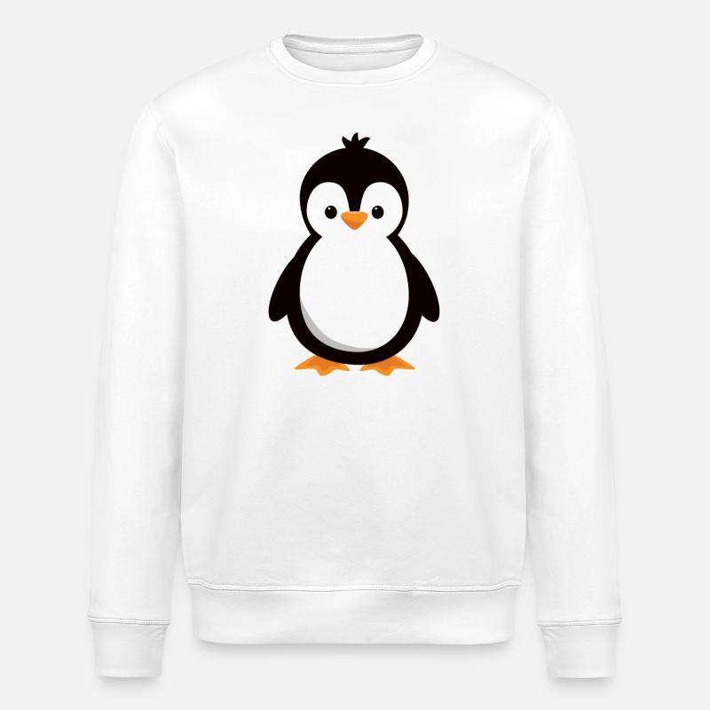 süßer Pinguin - Stanley/Stella Unisex Bio-Sweatshirt ROLLER - Weiß