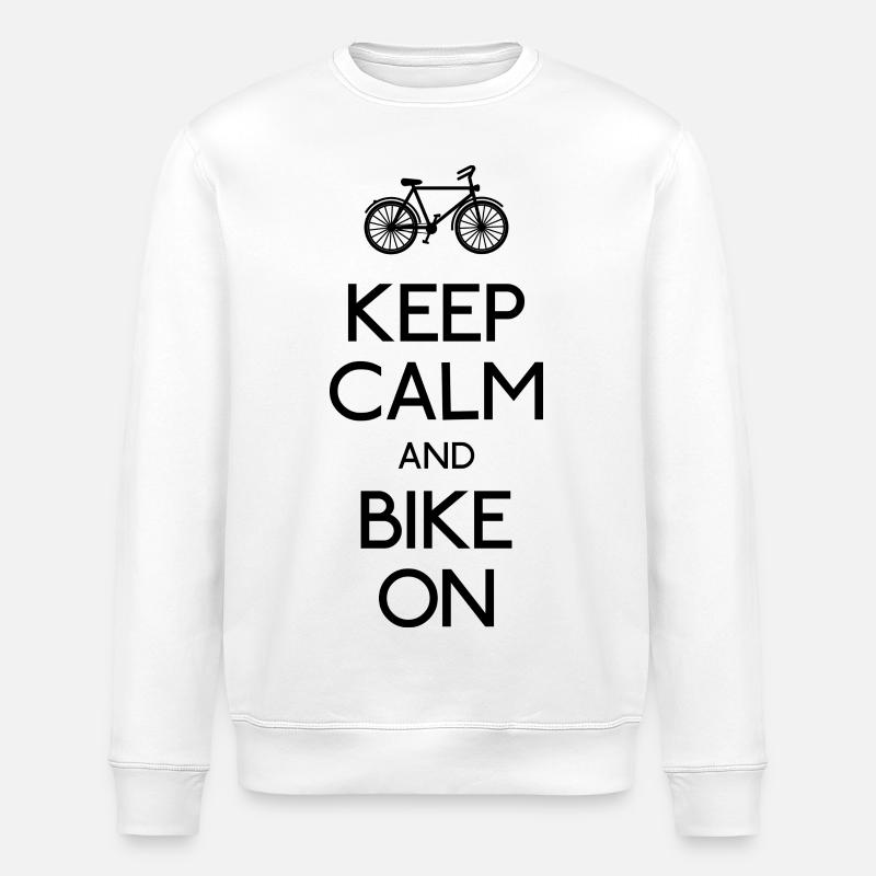 keep calm and bike on - Sweat bio ROLLER Stanley/Stella Unisexe - blanc