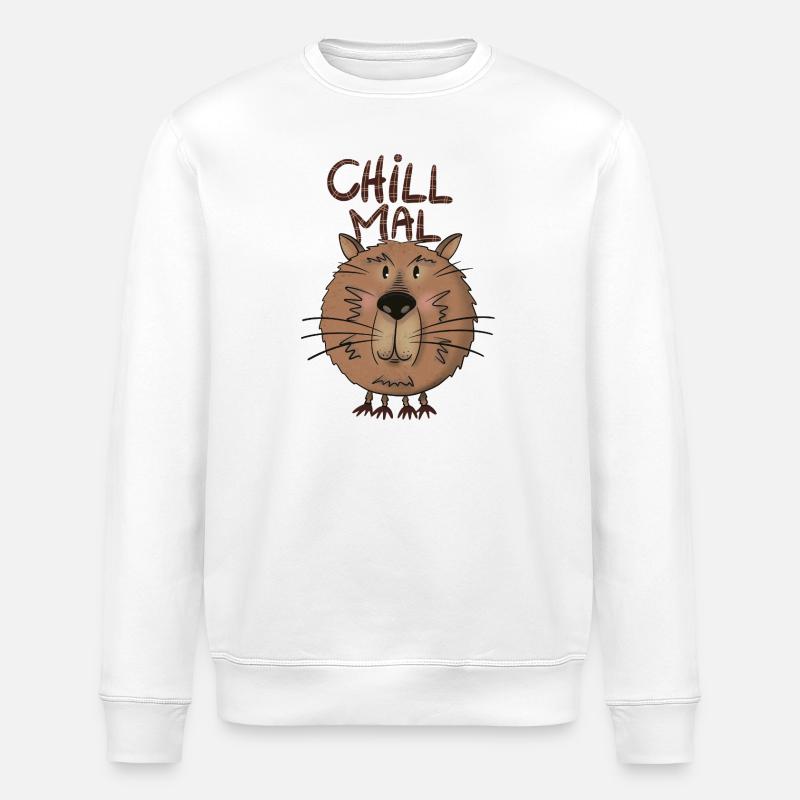 Capybara chill mal - Stanley/Stella Unisex Bio-Sweatshirt ROLLER - Weiß
