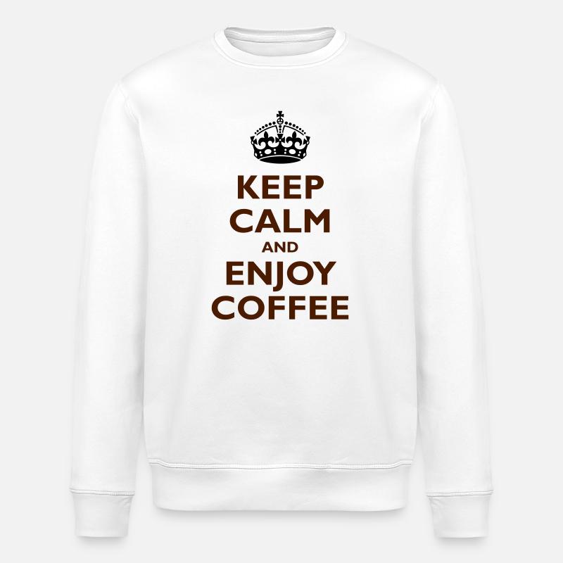 Keep Calm & Enjoy Coffee - Stanley/Stella Unisex Bio-Sweatshirt ROLLER - Weiß