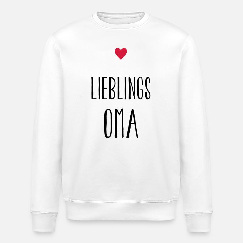 Oma Lieblingsoma Herz Geschenk - Stanley/Stella Unisex Bio-Sweatshirt ROLLER - Weiß