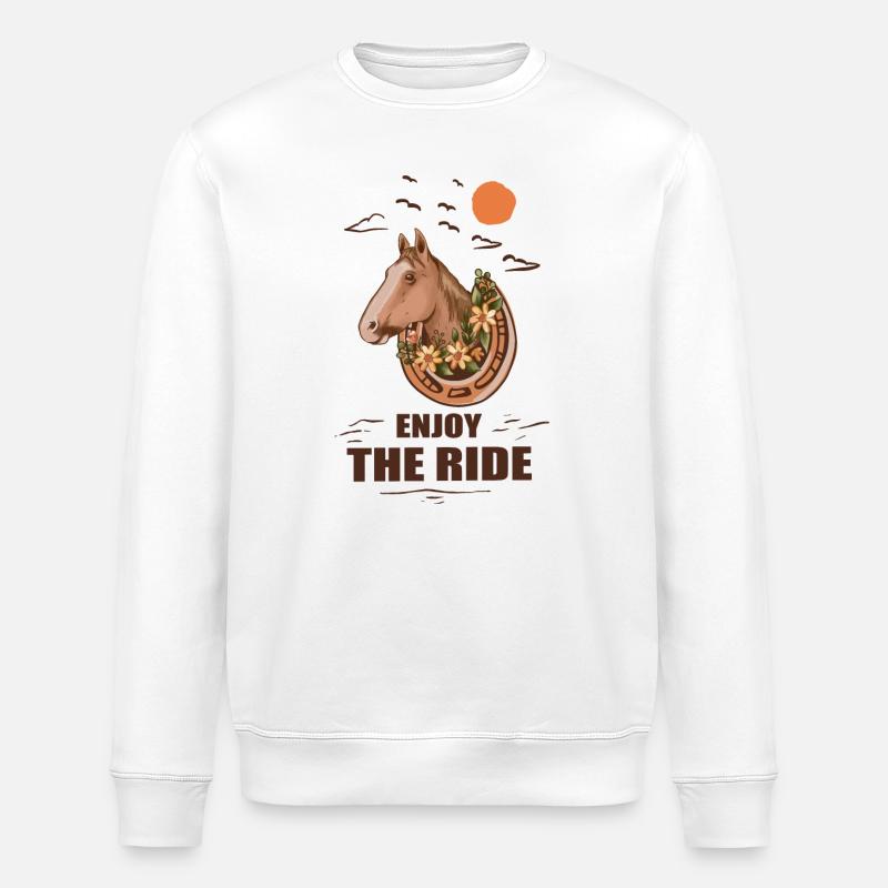 Cheval et cavalier - Sweat bio ROLLER Stanley/Stella Unisexe - blanc