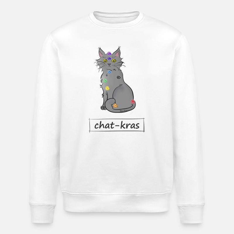 Chat-kras - Sweat bio ROLLER Stanley/Stella Unisexe - blanc
