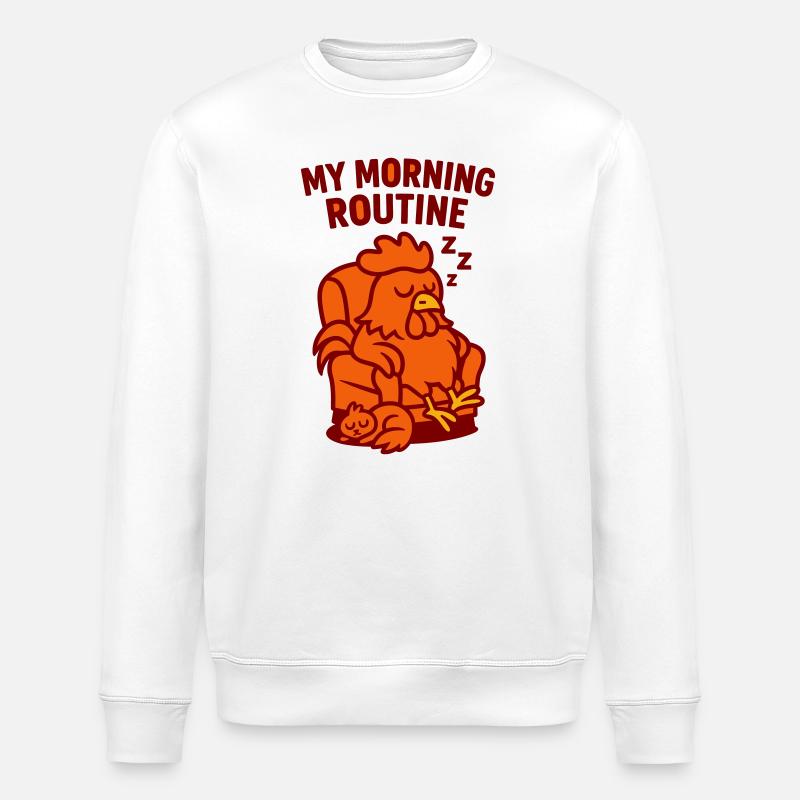 Lazy Morning Routine - Stanley/Stella ROLLER Unisex Organic Sweatshirt - white
