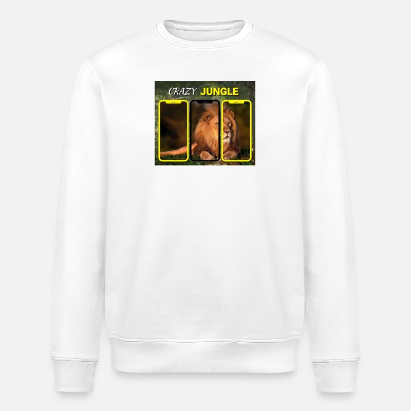 Verrückter Dschungel - Stanley/Stella Unisex Bio-Sweatshirt ROLLER - Weiß