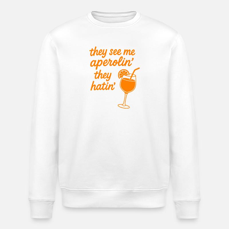 Ils me voient apéroline... - Sweat bio ROLLER Stanley/Stella Unisexe - blanc
