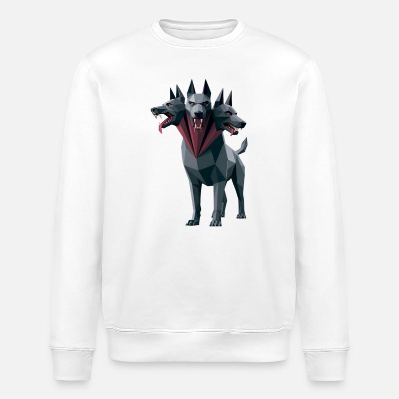 Cerberus - Cool Low Poly  Logo - Sweat bio ROLLER Stanley/Stella Unisexe - blanc