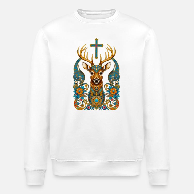 Deer - Stanley/Stella ROLLER Unisex Organic Sweatshirt - white