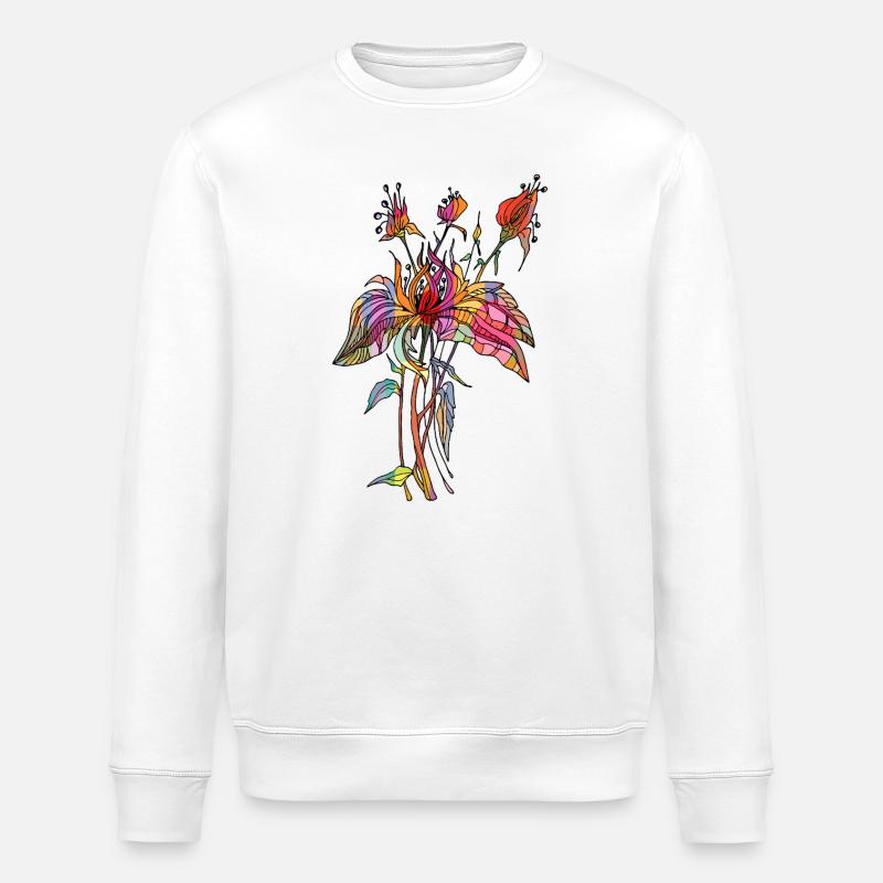 Blumen - Stanley/Stella Unisex Bio-Sweatshirt ROLLER - Weiß