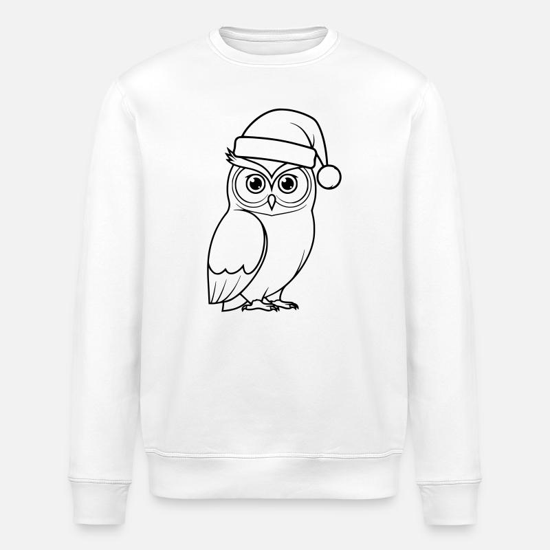 Weihnachts-Eule Cartoon Illustration - Stanley/Stella Unisex Bio-Sweatshirt ROLLER - Weiß