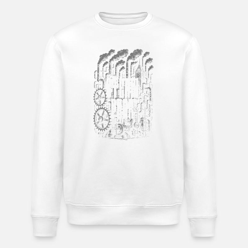Industrial Gears Skyline - Stanley/Stella Unisex Bio-Sweatshirt ROLLER - Weiß