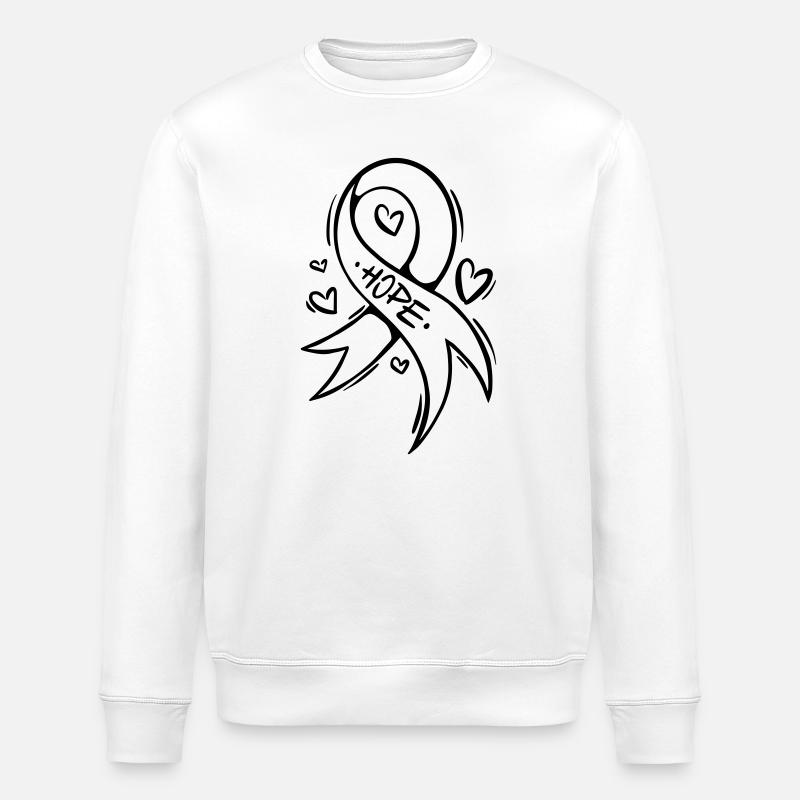 Hope Cancer Schleife Herz - Stanley/Stella Unisex Bio-Sweatshirt ROLLER - Weiß