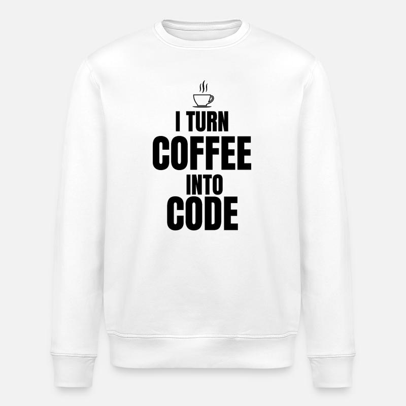 Ich verwandle Kaffee in Code - Stanley/Stella Unisex Bio-Sweatshirt ROLLER - Weiß