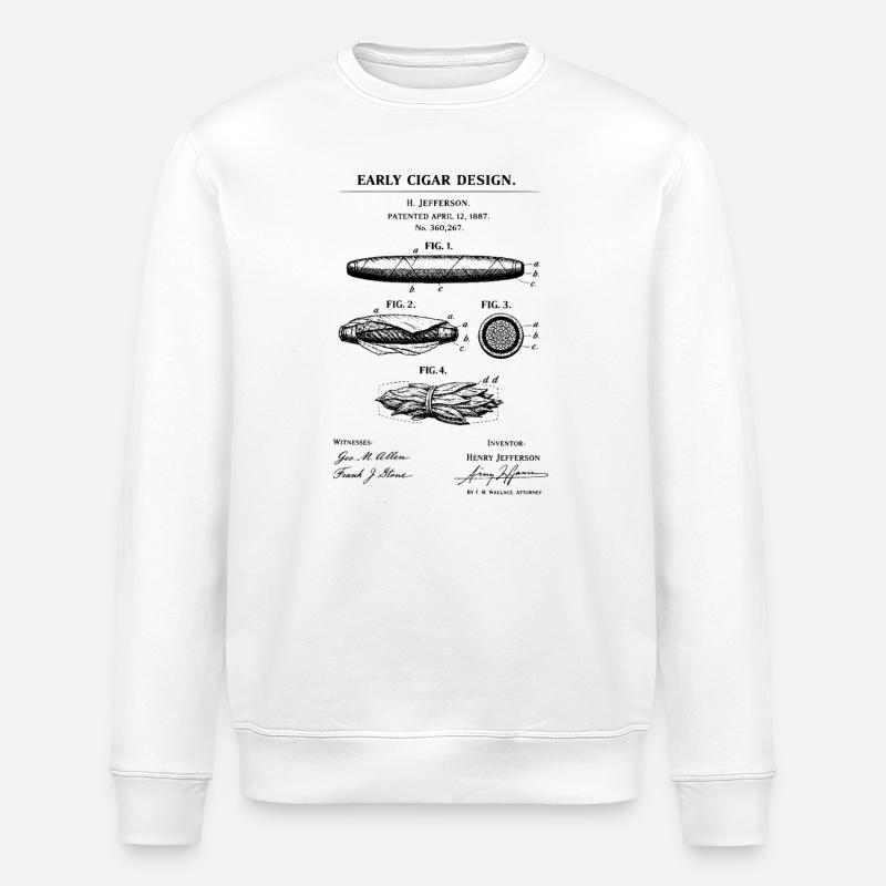 Frühes Zigarren-Bauplan - Stanley/Stella Unisex Bio-Sweatshirt ROLLER - Weiß