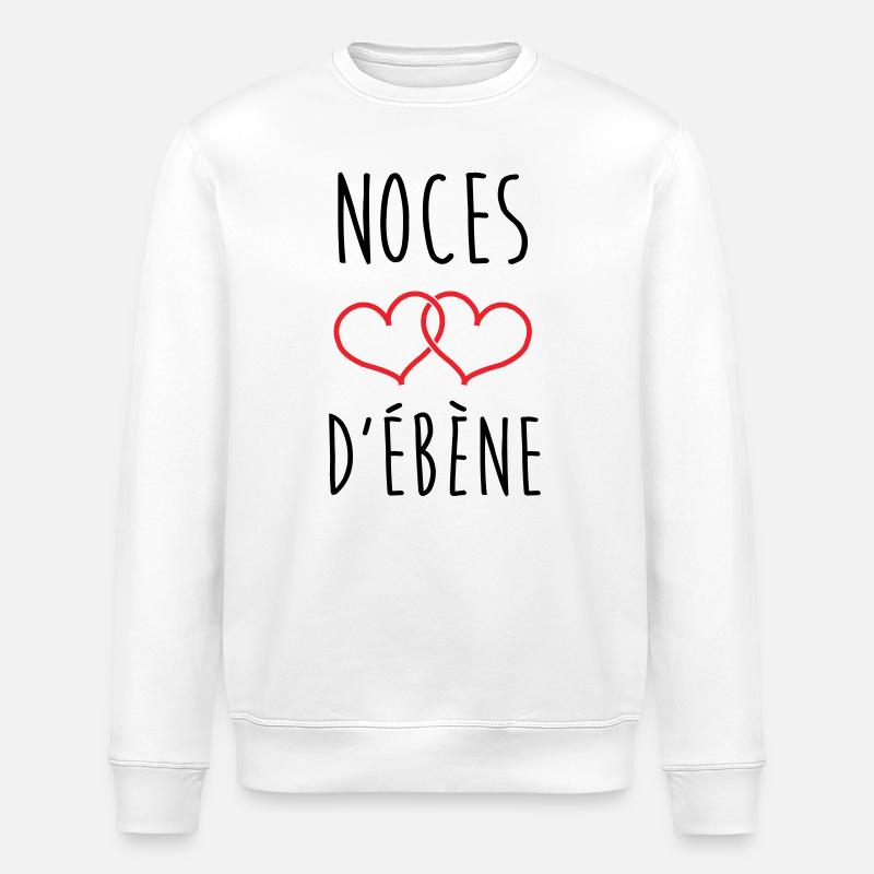 noces d'Ébène 78 ans de mariage - Sweat bio ROLLER Stanley/Stella Unisexe - blanc