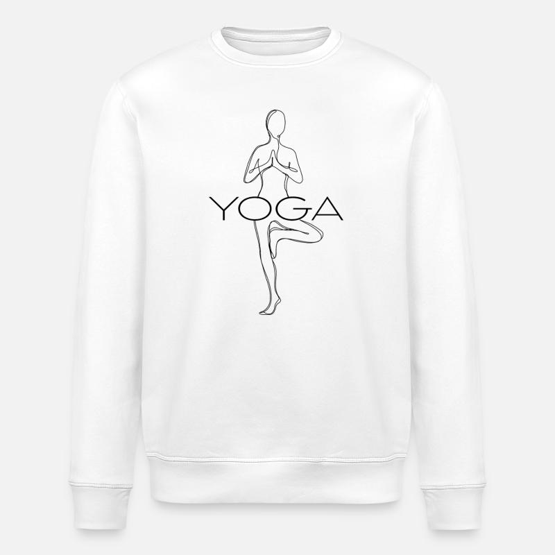 Yoga Pose - Sonnengruß Line Design  - Stanley/Stella Unisex Bio-Sweatshirt ROLLER - Weiß