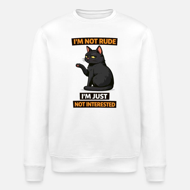 Nicht interessierte Katzen-Einstellung - Stanley/Stella Unisex Bio-Sweatshirt ROLLER - Weiß