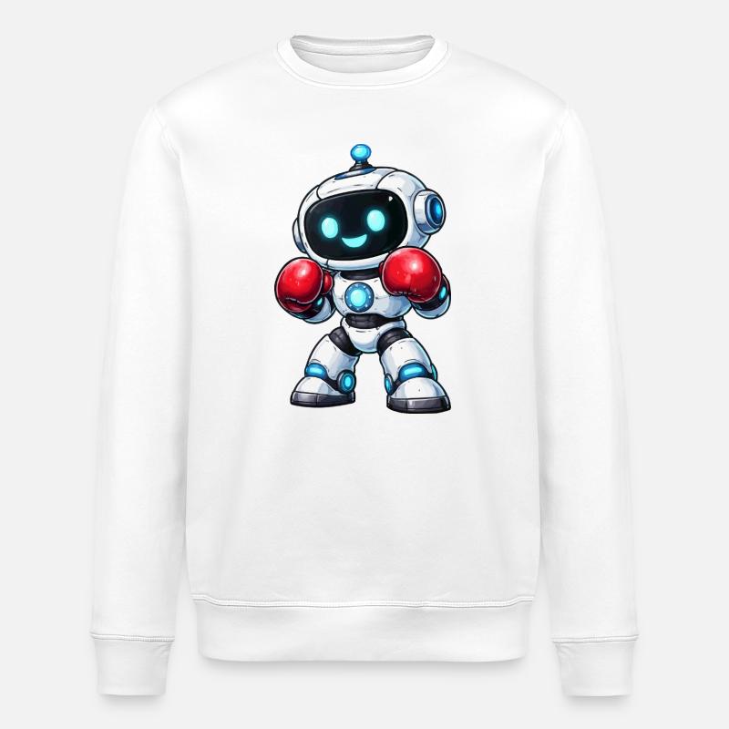 Boxing Robot Boxer - Stanley/Stella ROLLER Unisex Organic Sweatshirt - white