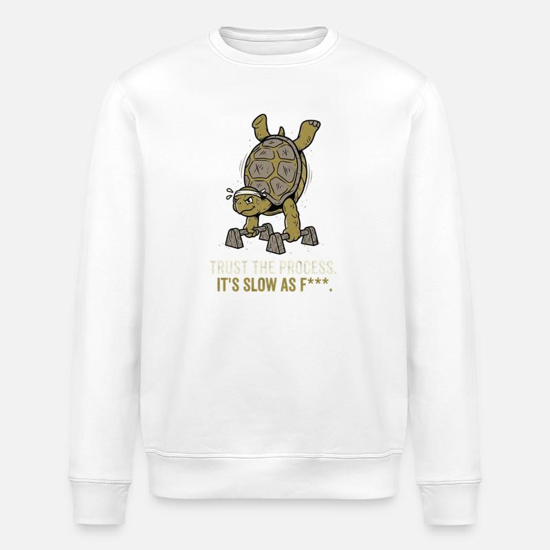Calisthenics Strong Turtle - Stanley/Stella ROLLER Unisex Organic Sweatshirt - white