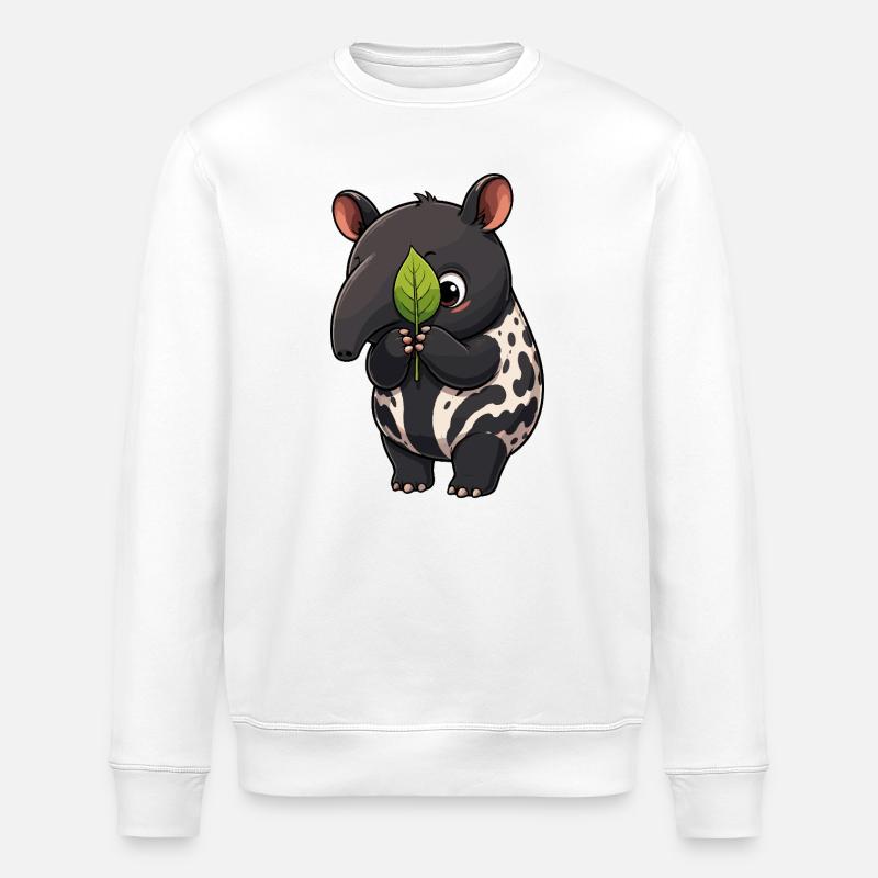Tapir à feuilles - Sweat bio ROLLER Stanley/Stella Unisexe - blanc