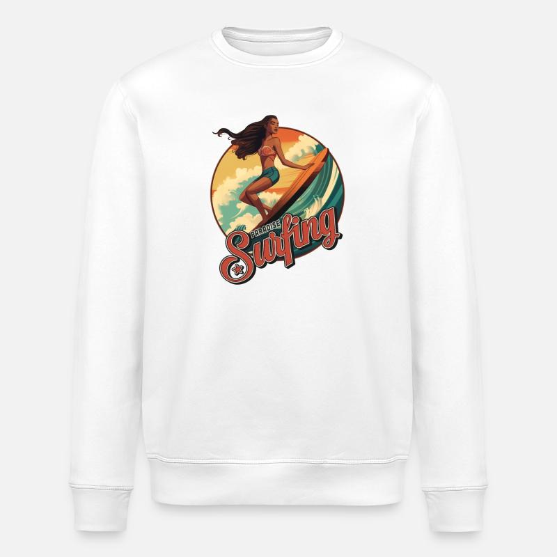 SURFING PARADISE!! - Sweat bio ROLLER Stanley/Stella Unisexe - blanc