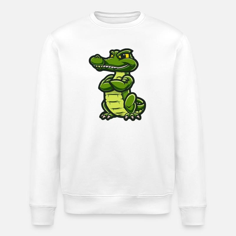 Bande dessinée alligator - Sweat bio ROLLER Stanley/Stella Unisexe - blanc