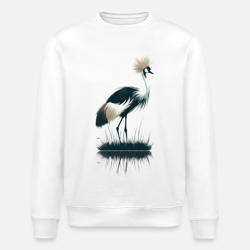 Kronenkranich - Stanley/Stella Unisex Bio-Sweatshirt ROLLER - Weiß
