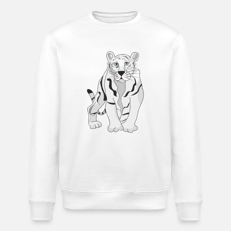 Der weiße Tiger - Stanley/Stella Unisex Bio-Sweatshirt ROLLER - Weiß