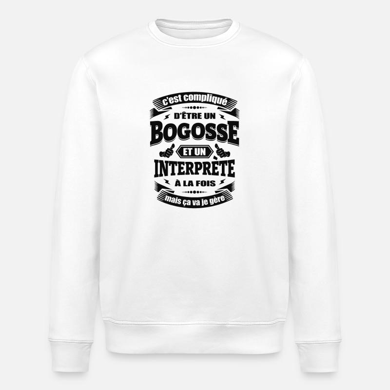 BOGOSSE ET INTERPRETE - Sweat bio ROLLER Stanley/Stella Unisexe - blanc