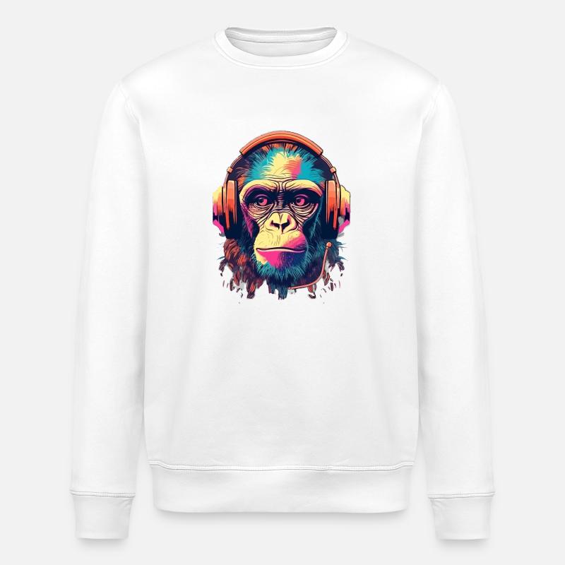 Battements de singe - Sweat bio ROLLER Stanley/Stella Unisexe - blanc