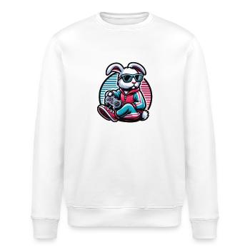 Zocker Osterhase für Nerds und Gamer - Stanley/Stella Unisex Bio-Sweatshirt ROLLER - Weiß - Vorne - Nik (191cm)