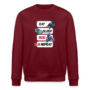 Eat Sleep Ride Repeat Motorcycle & Biker Quote - Stanley/Stella ROLLER Unisex Organic Sweatshirt - white - Front - Nik (191cm)