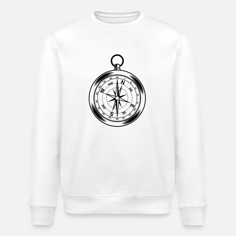 compass - Stanley/Stella ROLLER Unisex Organic Sweatshirt - white
