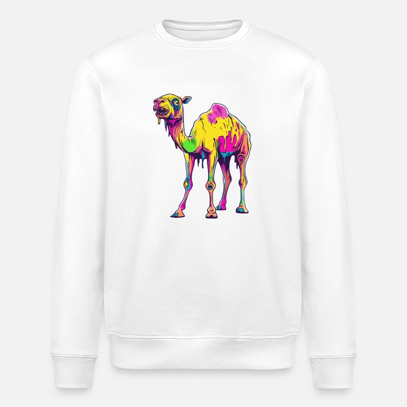 Kamel Halloween Comic Lustig - Stanley/Stella Unisex Bio-Sweatshirt ROLLER - Weiß