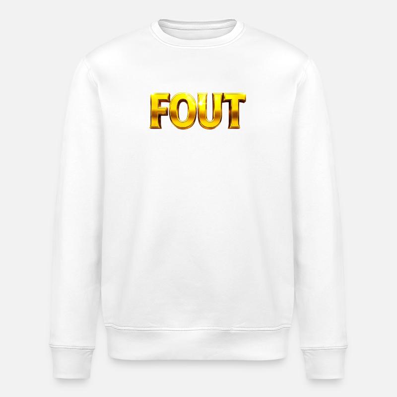 Golden Error Typography - Stanley/Stella ROLLER Unisex Organic Sweatshirt - white