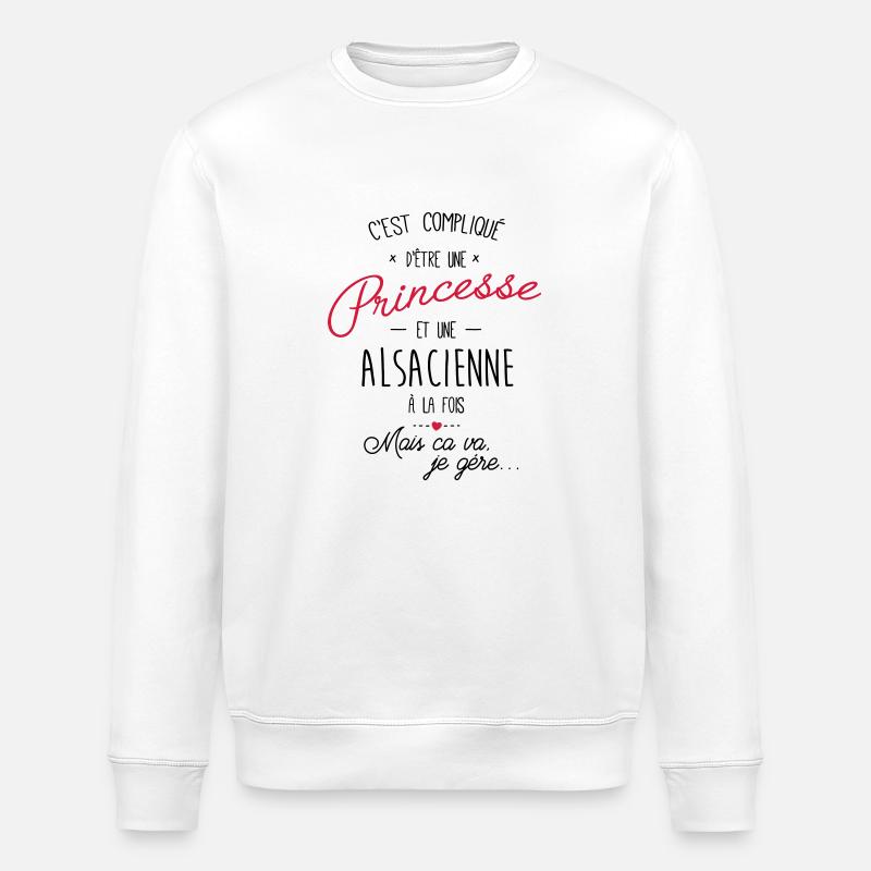 princesse et Alsacienne - Sweat bio ROLLER Stanley/Stella Unisexe - blanc