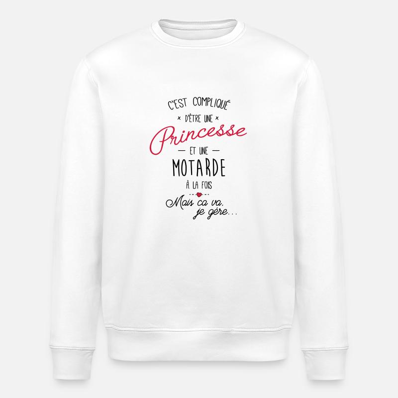 princesse et motarde - Sweat bio ROLLER Stanley/Stella Unisexe - blanc