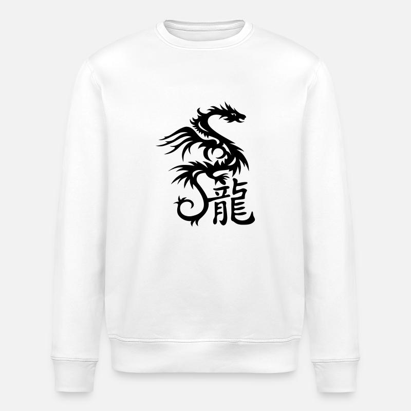 Drache mit chin. Schriftzeichen - Stanley/Stella Unisex Bio-Sweatshirt ROLLER - Weiß