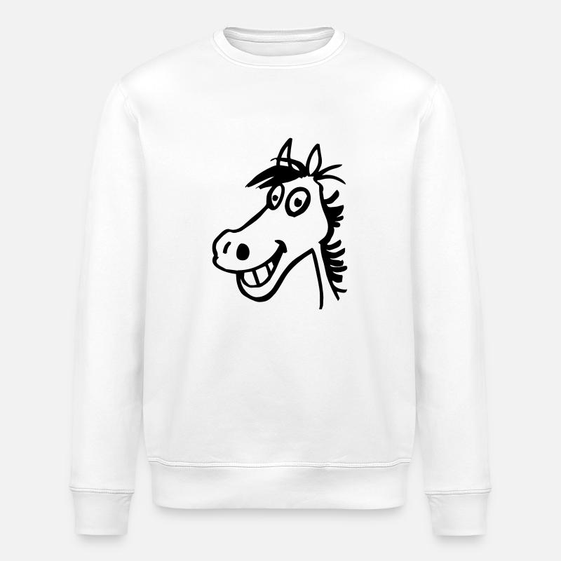 Batty horse - Stanley/Stella ROLLER Unisex Organic Sweatshirt - white