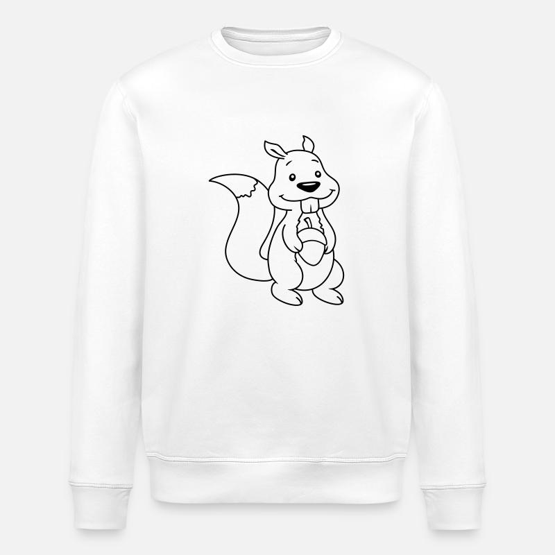 Écureuil noisette dessin animé - Sweat bio ROLLER Stanley/Stella Unisexe - blanc