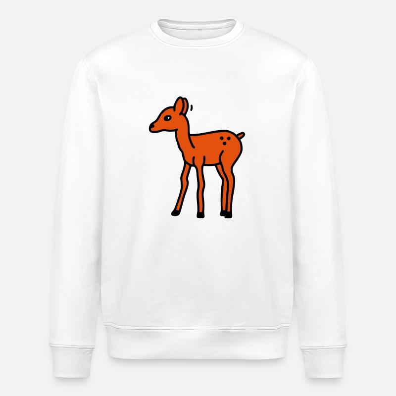 Reh scheu - V2 - Stanley/Stella Unisex Bio-Sweatshirt ROLLER - Weiß