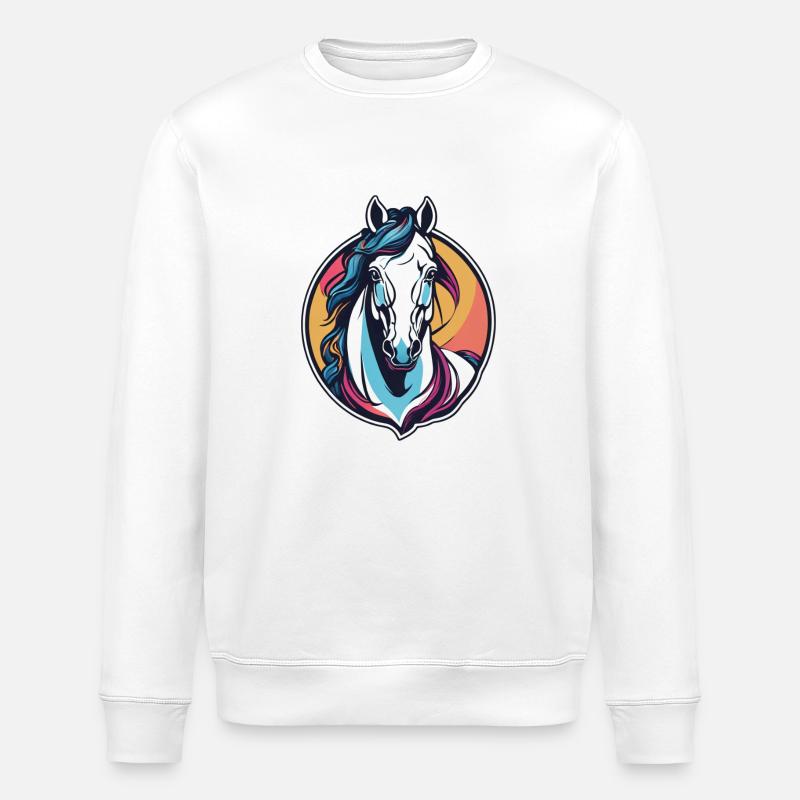 Pferd - Stanley/Stella Unisex Bio-Sweatshirt ROLLER - Weiß