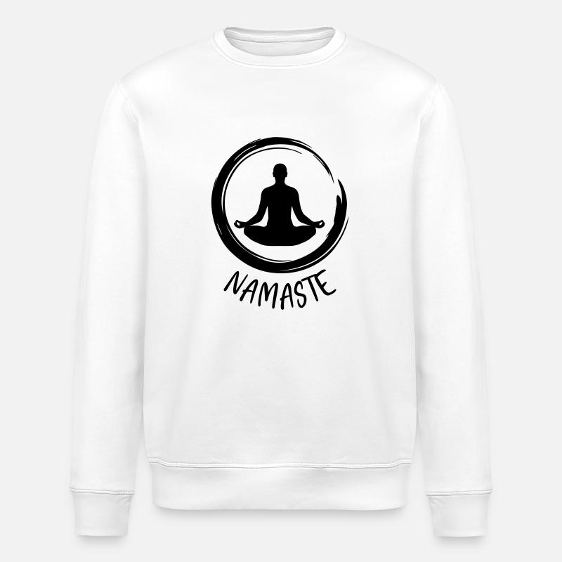 Yoga / Namaste / Fleur de lotus - Sweat bio ROLLER Stanley/Stella Unisexe - blanc